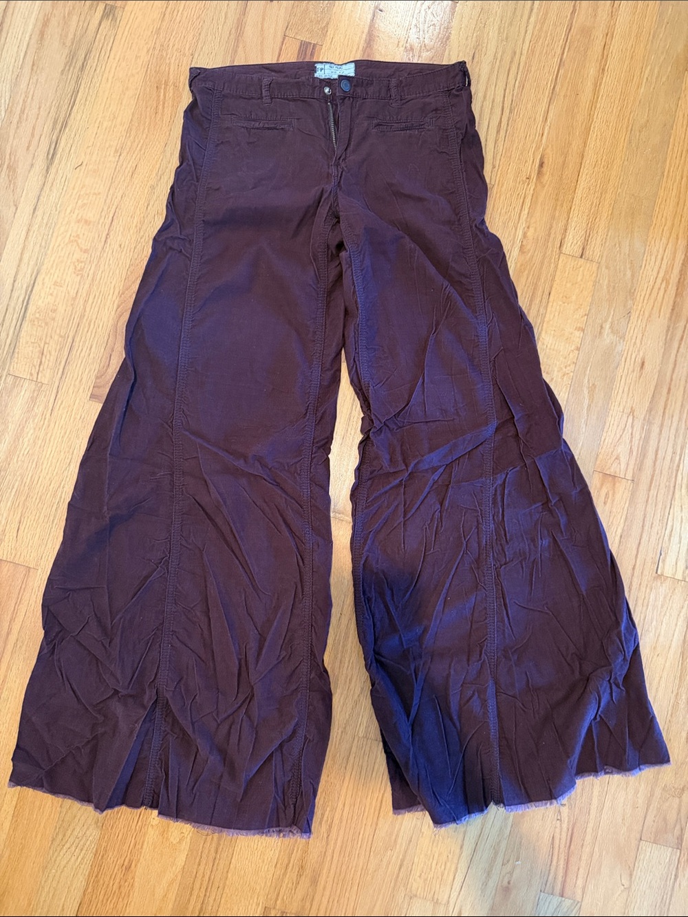 Free People Wide-Leg Crop Pants in Deep Plum